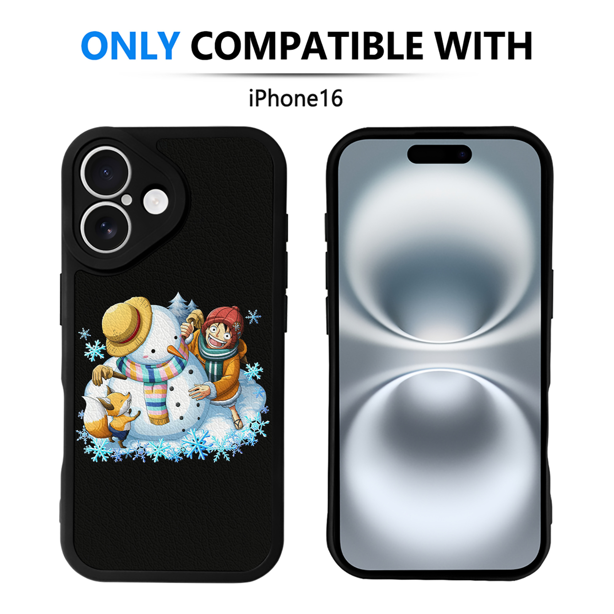 （画像用） ワンピース モンキー・D・ルフィ ONE PIECE Monkey D. Luffy 【iPhone 16シリーズ対応】シリコンスマホケース（レザー調） 材質：シリコン